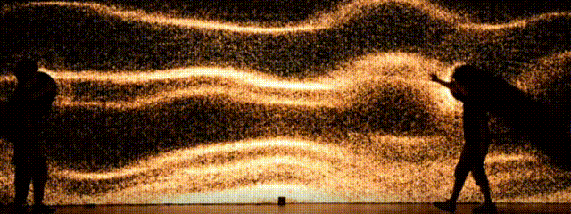 Automatic particle generation combined with touch screen
